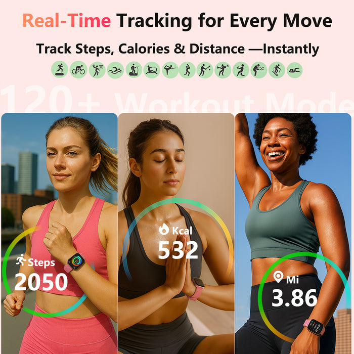 MorePro Smart Watches for Women iPhone Android(Answer/Make Call), 2025 Health Fitness Trackers with Heart Rate/Blood Pressure/Blood Oxy-gen/Sleep Monitor, 1.85" HD Smartwatch with 120+ Sport Modes