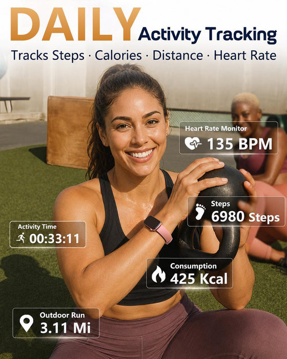 MorePro Health Fitness Tracker, 24/7 Heart Rate Monitor with Blood Pressure, Blood Oxygen, Sleep Tracking, IP68 Waterproof Activity Trackers with Step Counter, Compatible with iOS Android