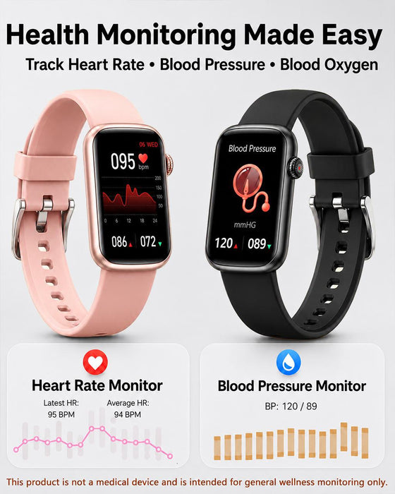 MorePro Health Fitness Tracker, 24/7 Heart Rate Monitor with Blood Pressure, Blood Oxygen, Sleep Tracking, IP68 Waterproof Activity Trackers with Step Counter, Compatible with iOS Android
