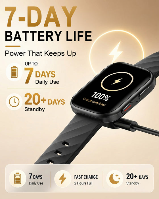 MorePro Health Fitness Tracker (Make/Answer Call), 24/7 Heart Monitor with Blood Pressure, Blood Oxygen, Sleep Tracking, 120+ Sports Modes Smart Watch with 7-Day Battery, Compatible with iOS Android