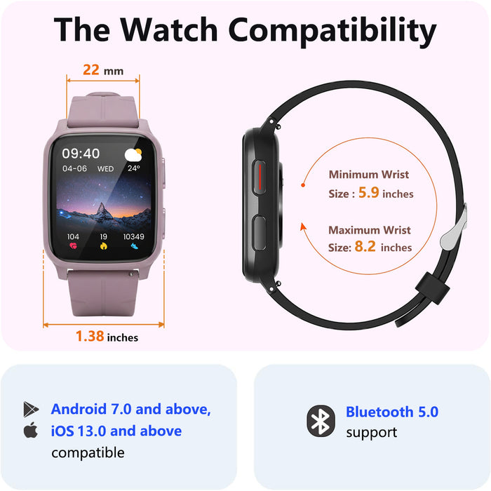 MorePro Fitness Tracker with 24/7 Heart Rate & Blood Pressure Monitor, Blood Oxygen & Sleep Tracker, Smart Watch with Step Calorie Counter, IP68 Waterproof Activity Tracker for Women Men Android iOS