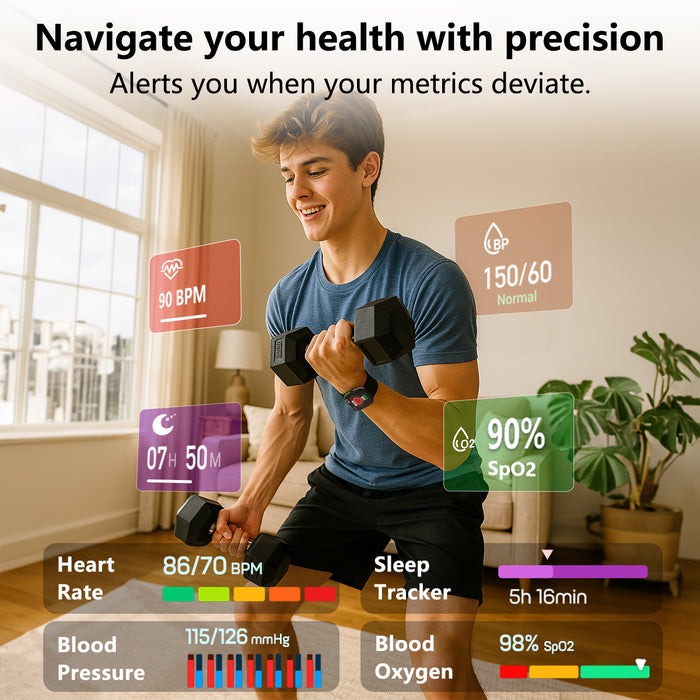 MorePro LOOKINEO Smart Watch for Men Women, 1.83” Fitness Tracker with Bluetooth Calls, Heart Rate, Blood Pressure & Sleep Monitor, 120+ Sports Modes Fitness Watch, IP68 Waterproof