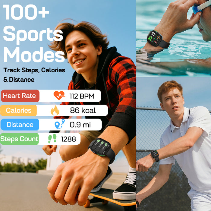 MorePro LOOKINEO Smart Watch for Men Women, 1.83” Fitness Tracker with Bluetooth Calls, Heart Rate, Blood Pressure & Sleep Monitor, 120+ Sports Modes Fitness Watch, IP68 Waterproof